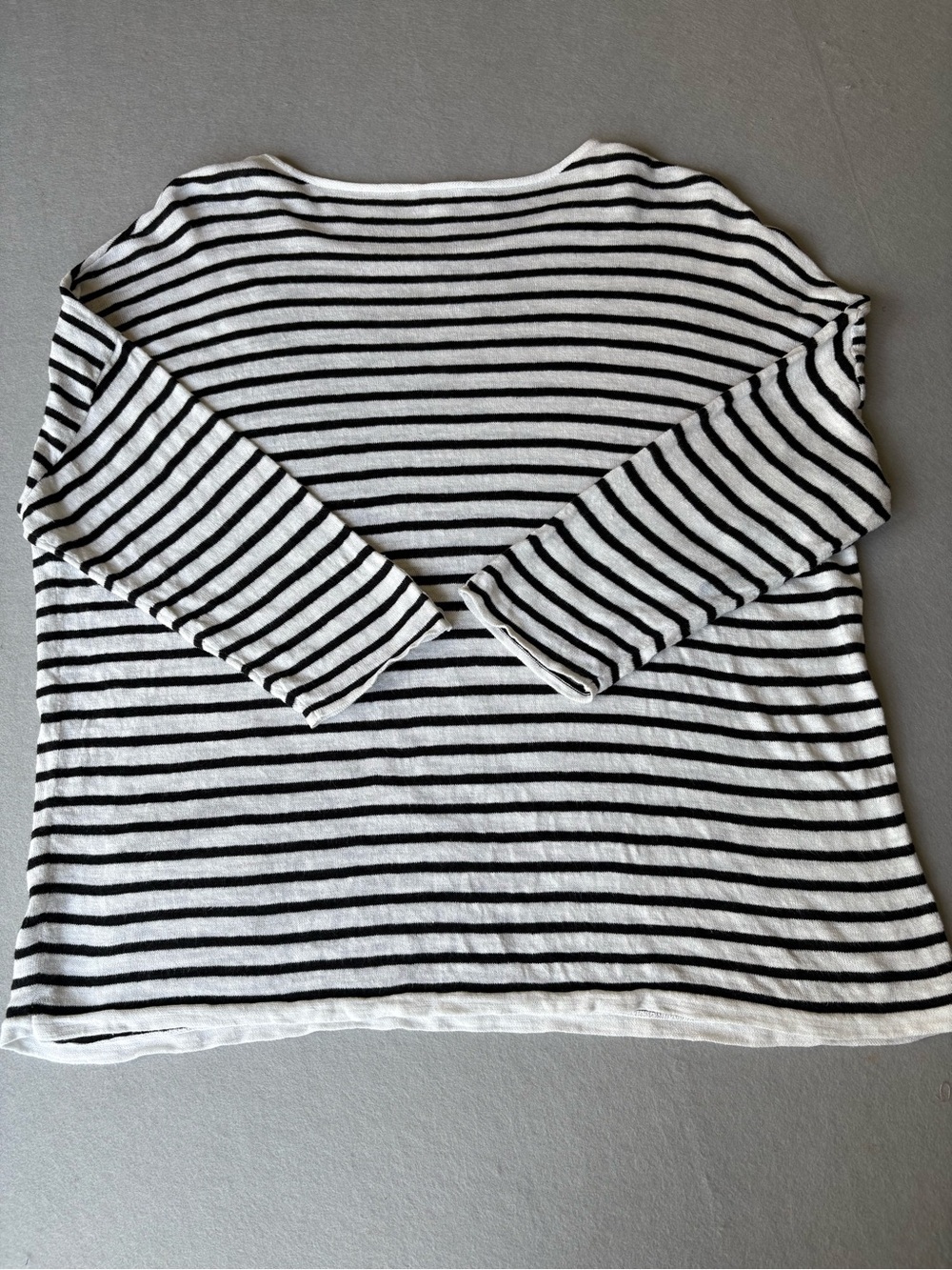 J. Jill Nautical Striped Linen Blend 3/4 Sleeve Top Size L - Picture 10 of 10
